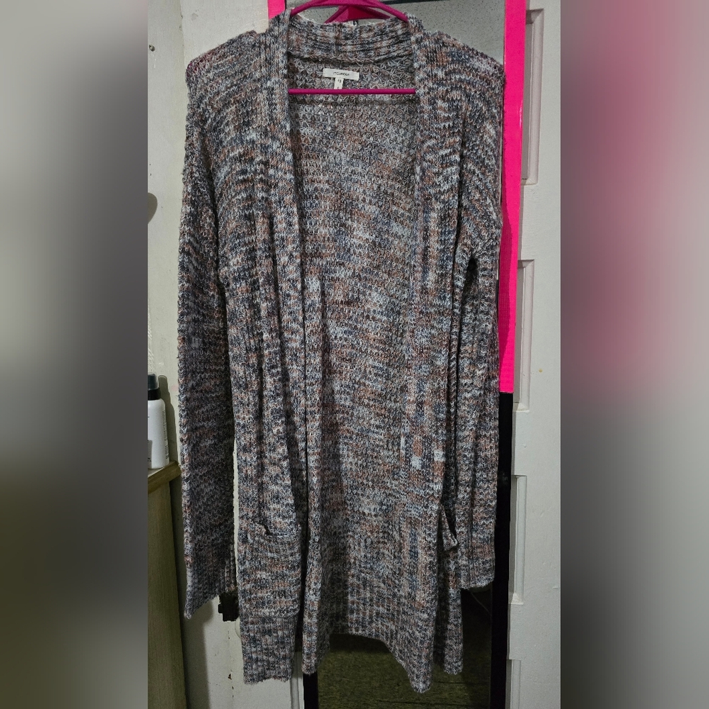 Women's Multicolor Open Front Cardigan Sweater